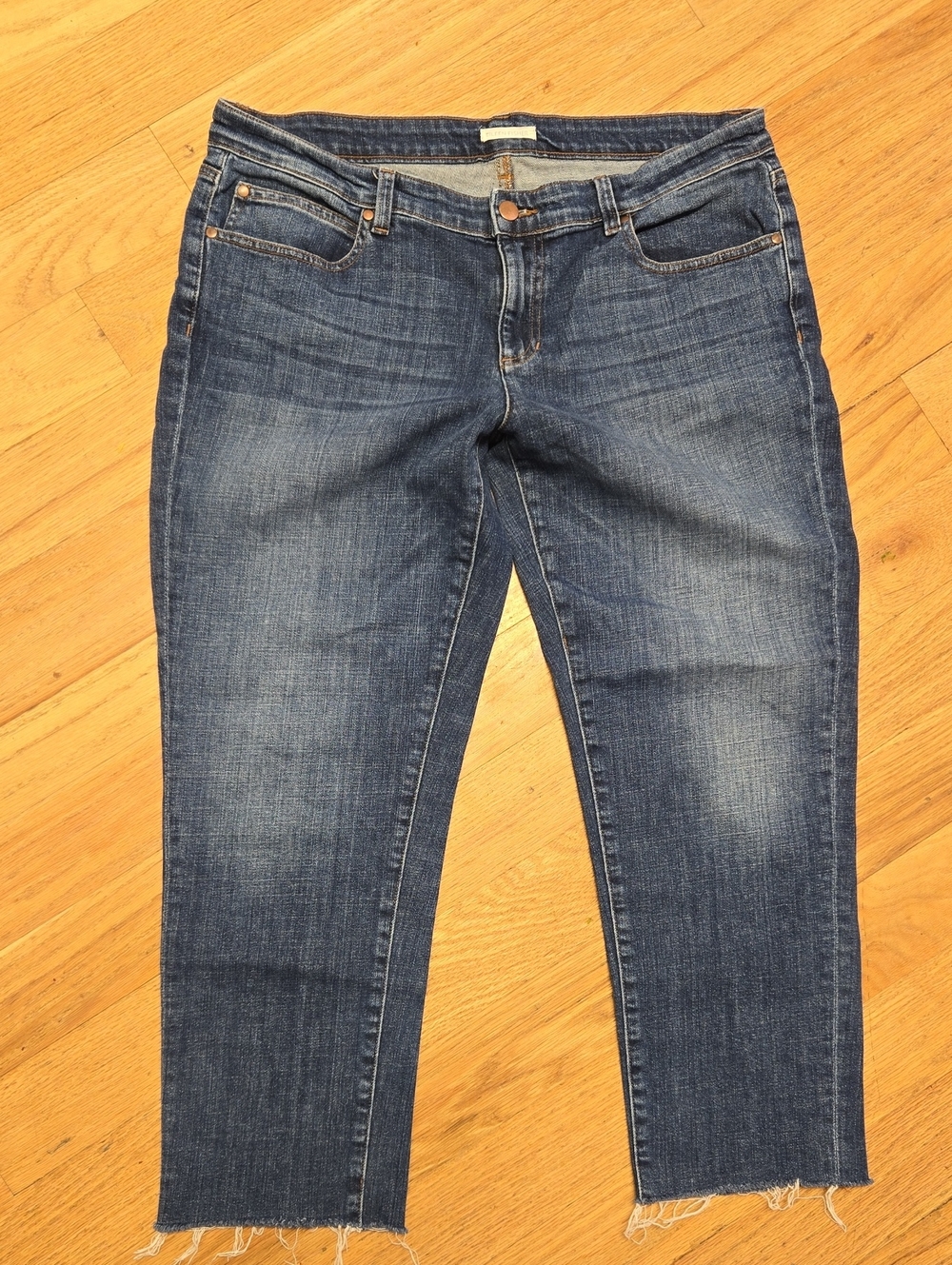 Eileen Fisher Classic Midwash Blue Women's Jeans - Casual Straight Fit